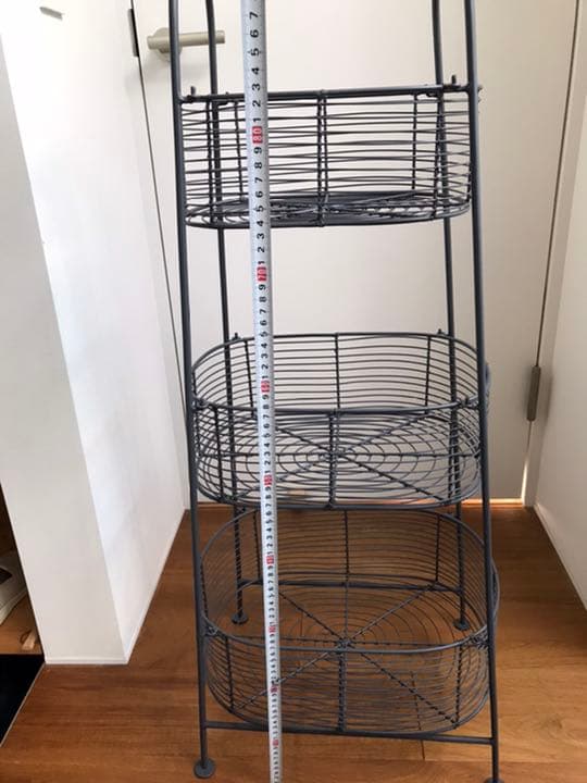 アンティーク風　3段かご