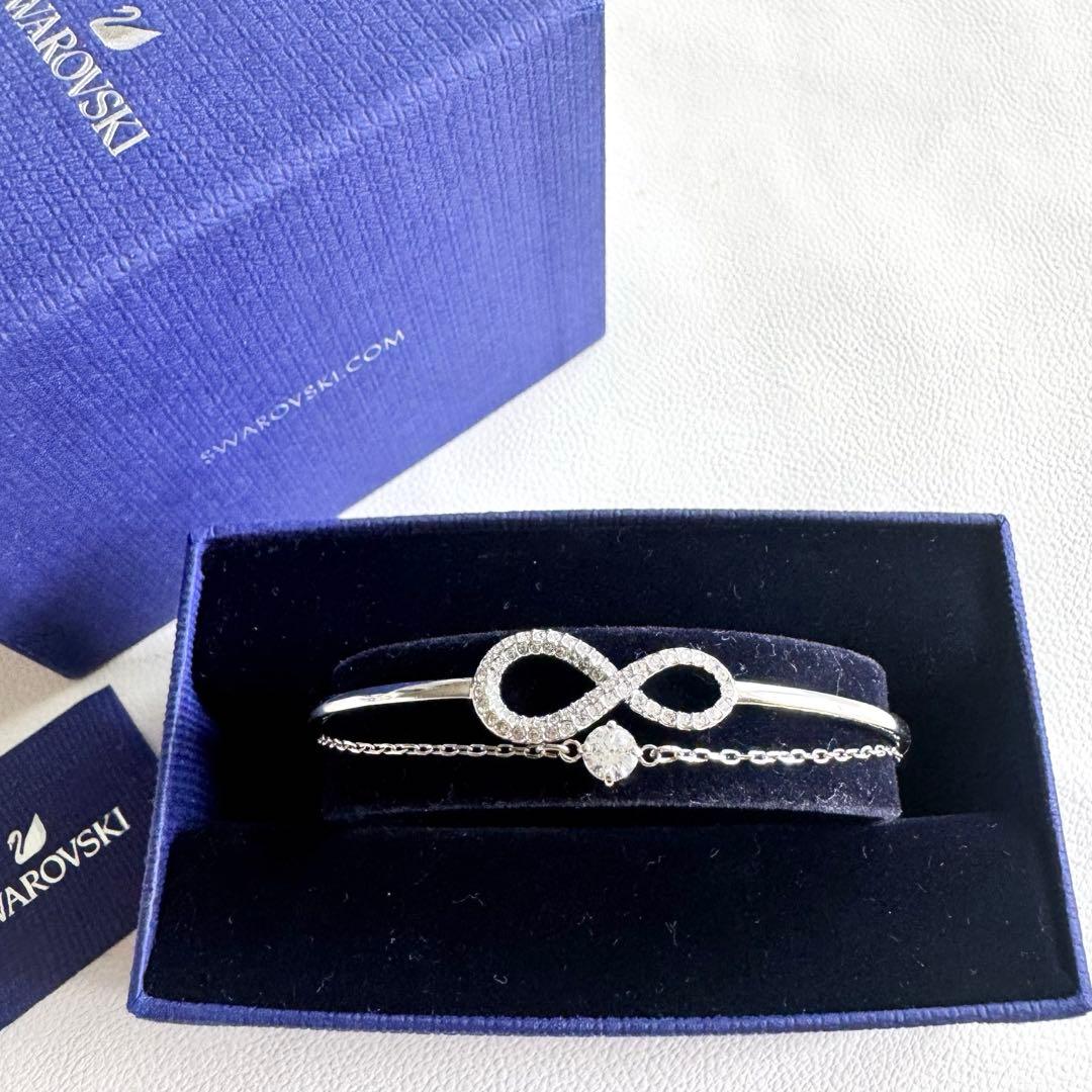 【未使用】スワロフスキー インフィニティ バングル ブレスレット 無限大