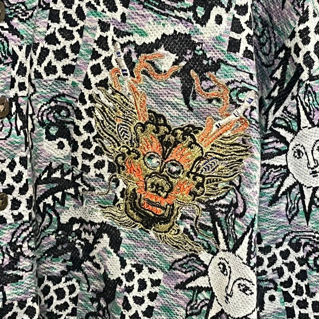 ジャンボ尾崎　Js ゴルフポロシャツ ヴィンテージ マルチカラー 総柄L