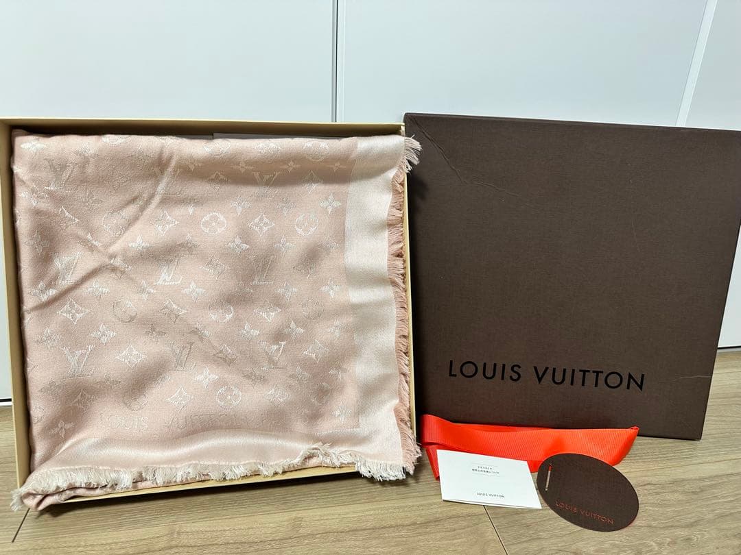LOUIS VUITTON ピンク ストール ショール・モノグラム