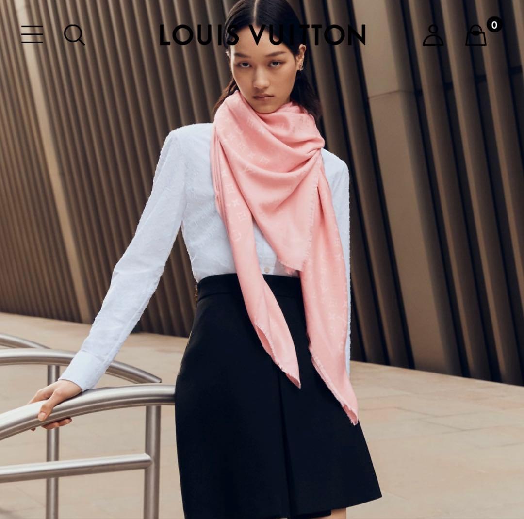LOUIS VUITTON ピンク ストール ショール・モノグラム
