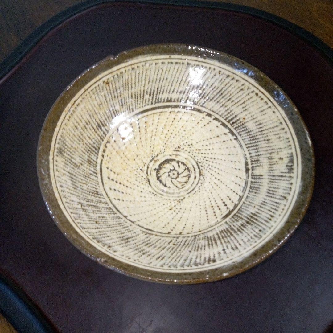 希少！陶芸作家《吉田明》作　三島茶碗　裏面　鶏龍山写し　共箱付