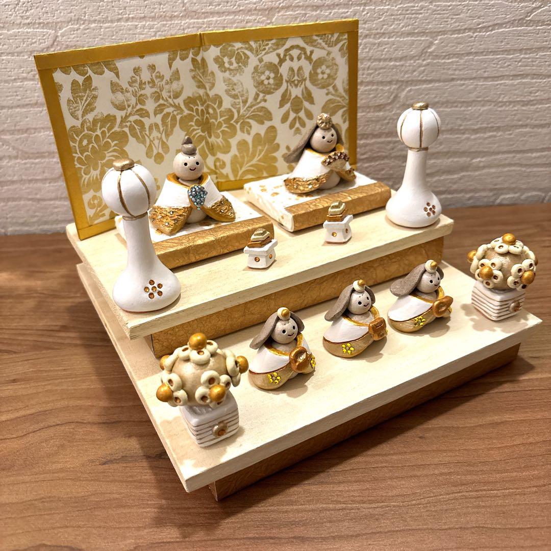 手作り　雛人形　二段飾り　ひな人形　ひな祭り