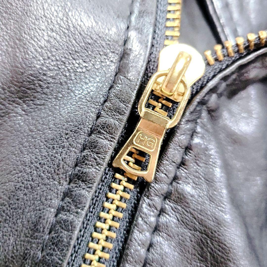 ヒステリックグラマー　ダブルライダース ジャケット 金ボタン ロゴ ベルト 羊革