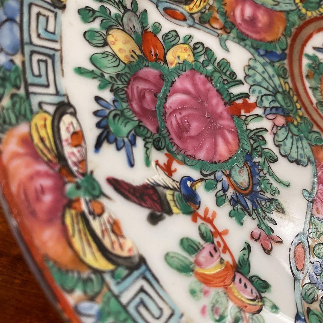 中国古い広彩皿、人物絵