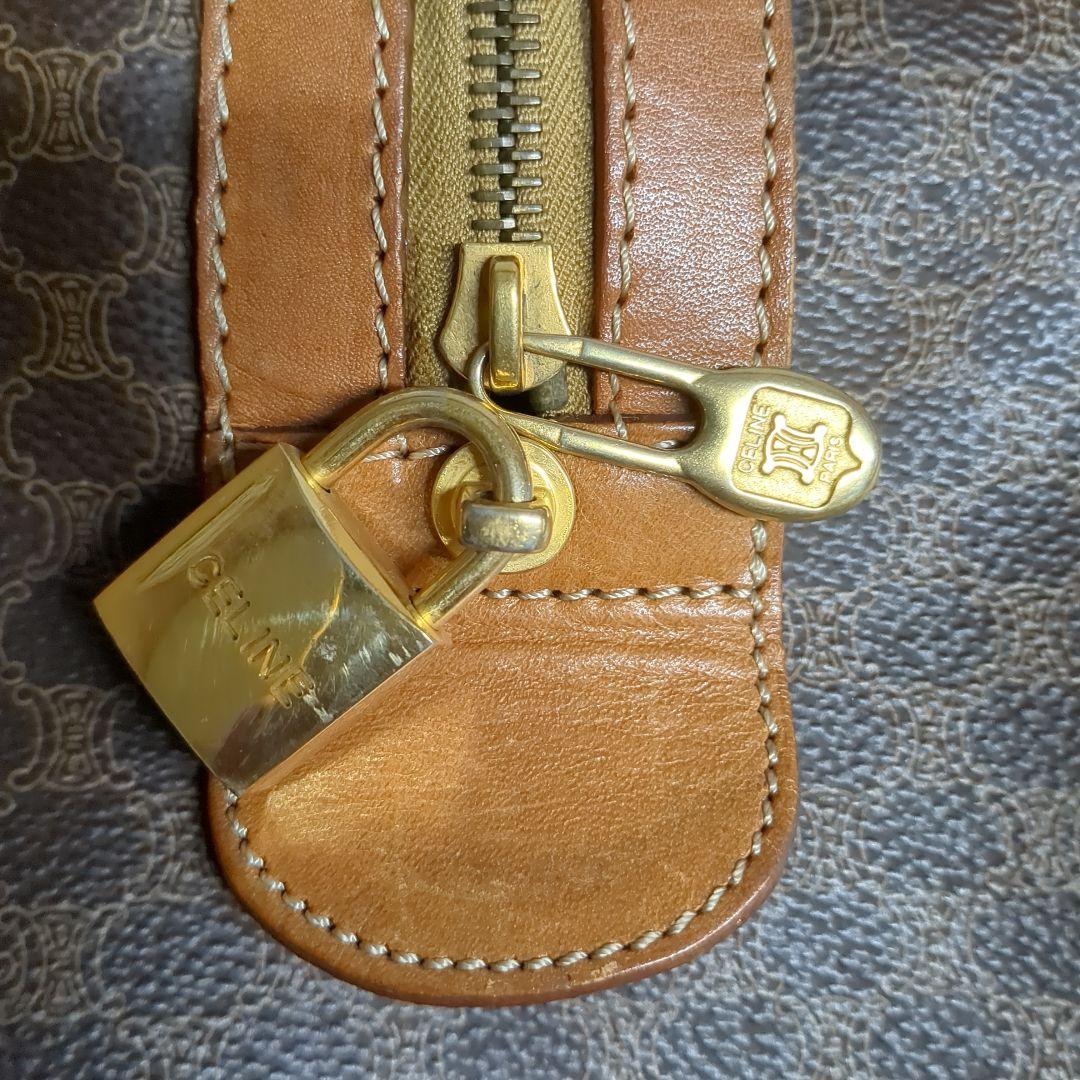 CELINE セリーヌ マカダム柄 ボストンバッグ M14 鍵付き