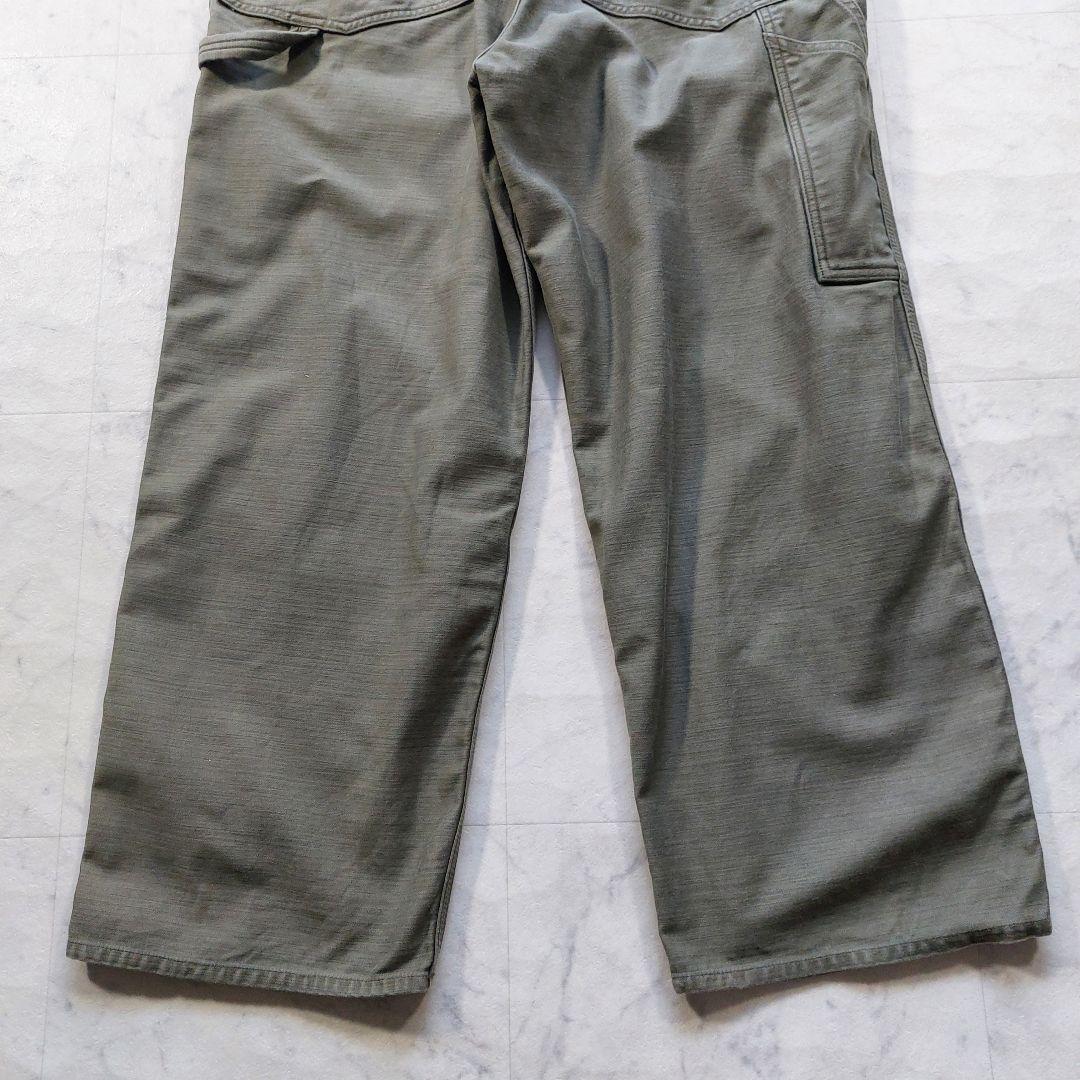 美品 フレームワーク バックサテンサロペット 36 カーキグリーン