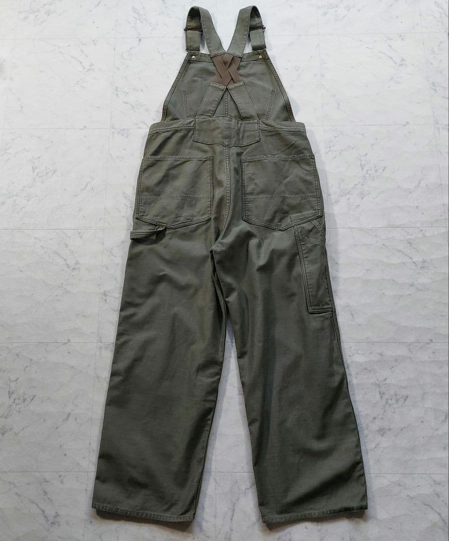 美品 フレームワーク バックサテンサロペット 36 カーキグリーン