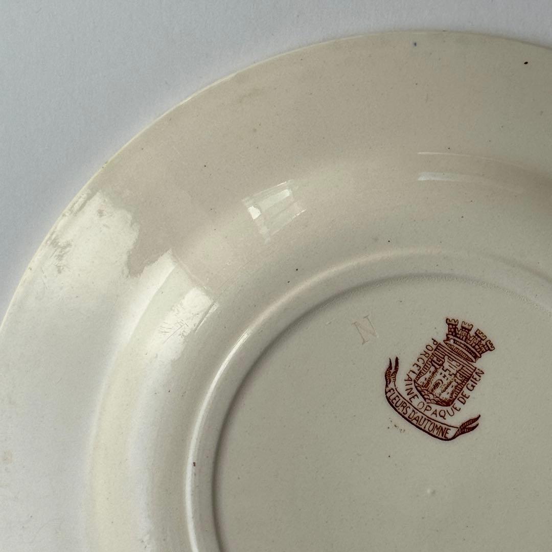 フランスアンティーク　GIEN　ジアン　秋の花　FLEURS D'AUTOMNE