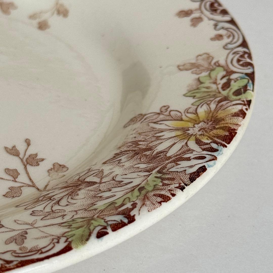 フランスアンティーク　GIEN　ジアン　秋の花　FLEURS D'AUTOMNE