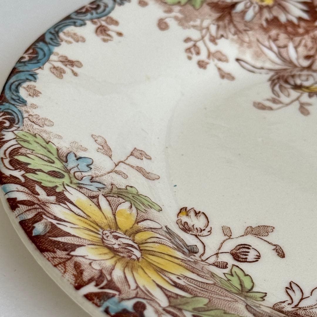 フランスアンティーク　GIEN　ジアン　秋の花　FLEURS D'AUTOMNE