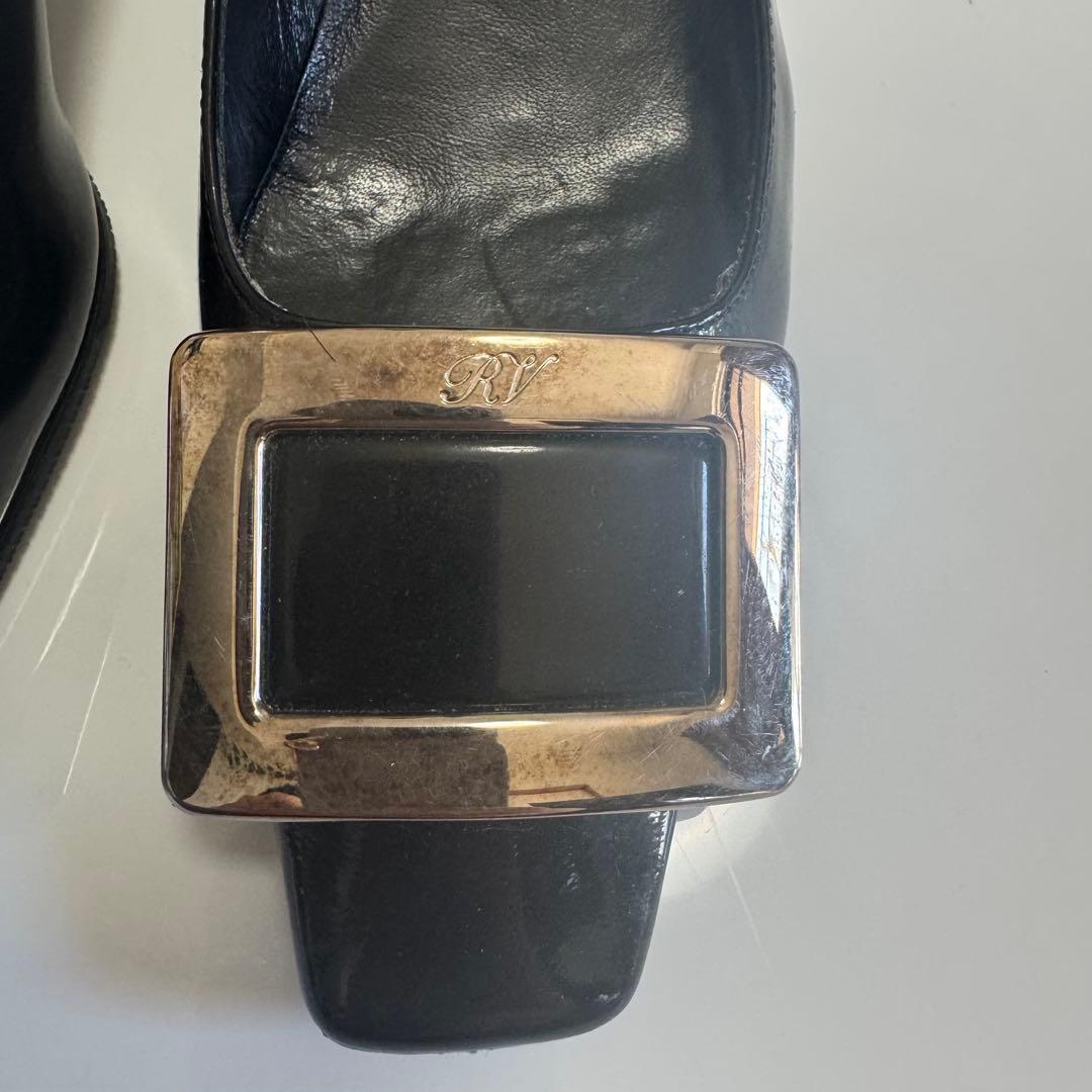 ロジェヴィヴィエ パンプス エナメル レザー シルバー金具 黒