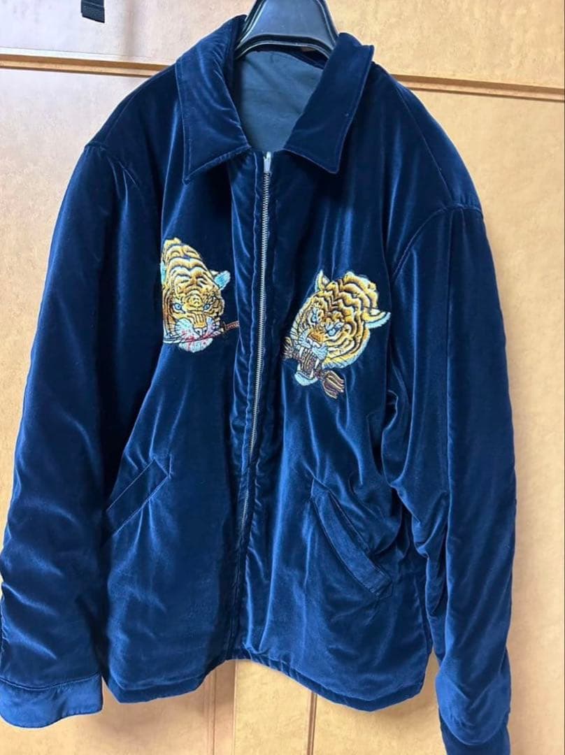 ネイビー スカジャン 虎刺繍 Japan