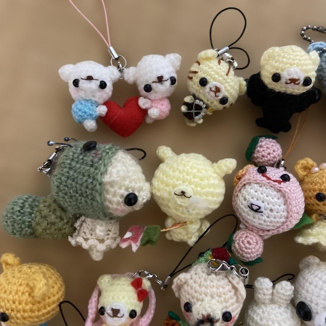 ハンドメイド　編みぐるみストラップ　動物　まとめ売り