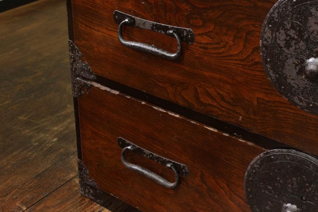 最上地方の衣装箪笥 丸金具 時代箪笥/古民家/チェスト/収納/無垢材/古家具