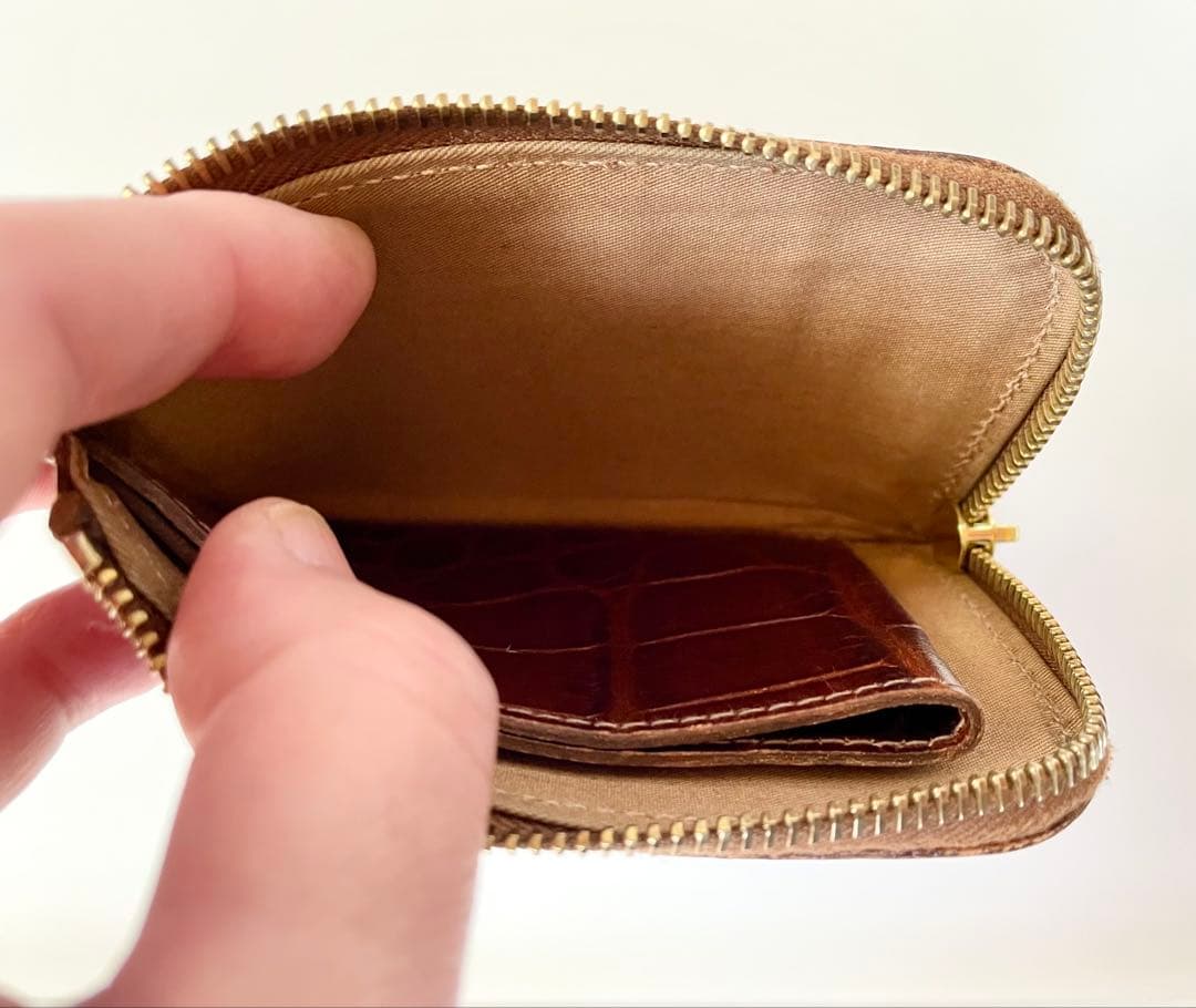 【美品】イルビゾンテ L字ファスナー ユニセックス コンパクト ウォレット