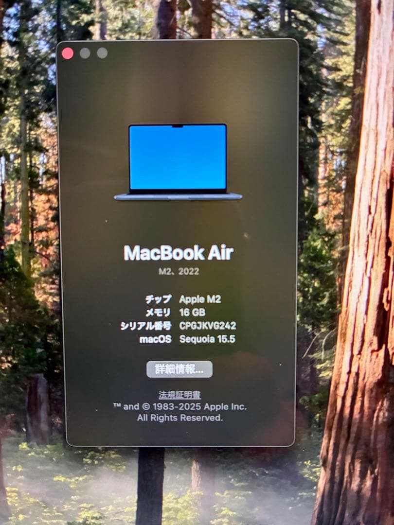 MacBook Air M2 13.6インチ 16GB / 256GB SSD