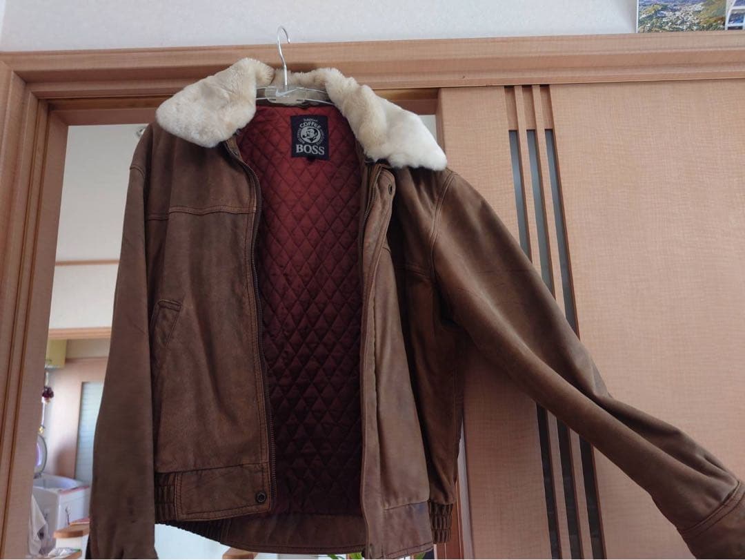 マ*ー様 【ボスジャン】 サントリーBOSS 本革G1 フライトジャケット