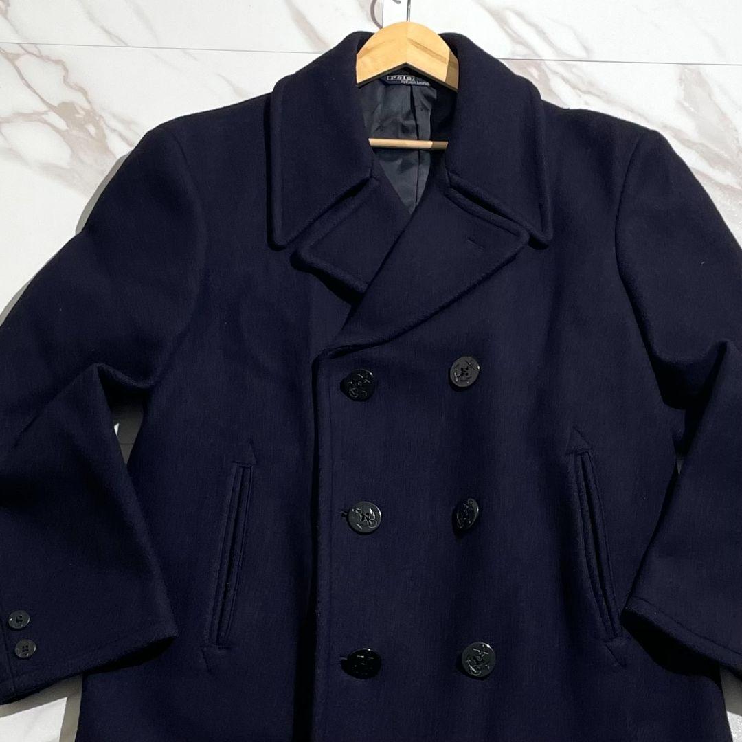 ポロバイラルフローレン ダブルチェスターコート ネイビー XL相当 紺