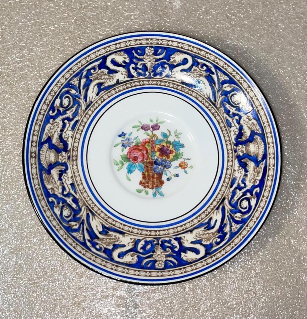 ☆超幻の花籠柄☆ウェッジウッド フロレンティーン ブルーフラワーバスケットc&s