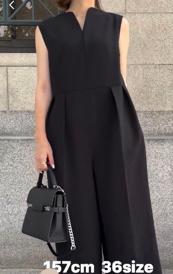 Heve ハートネックオールインワン　ブラック36