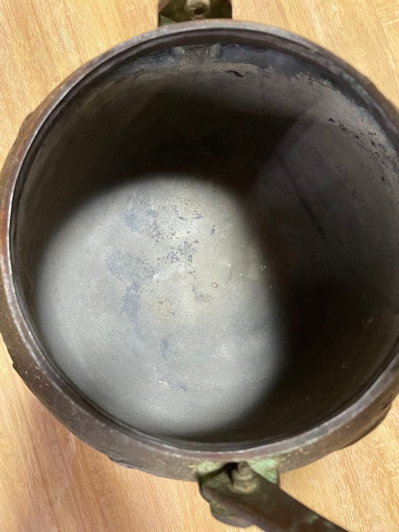 銅製 茶釜 矢のデザイン　骨董品