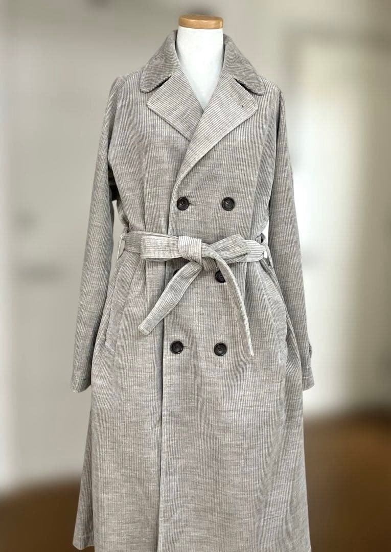 【極美品】R&D.M.Co- ヤク混コーデュロイ トレンチコート M モカ系