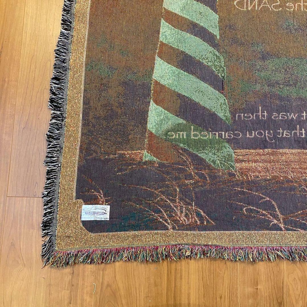 【美品】灯台 ゴブラン織 ヴィンテージラグ タペストリー タグ付 136×114