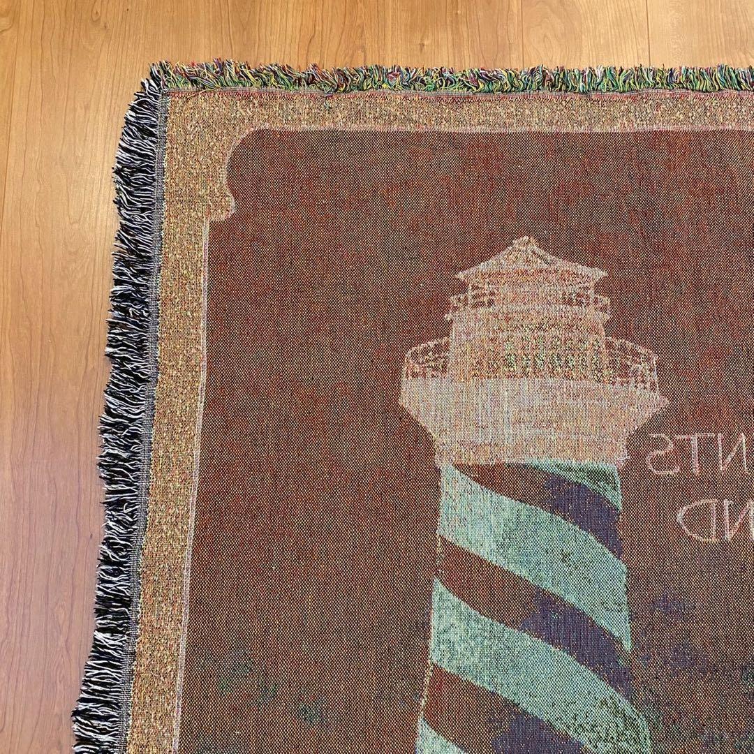 【美品】灯台 ゴブラン織 ヴィンテージラグ タペストリー タグ付 136×114