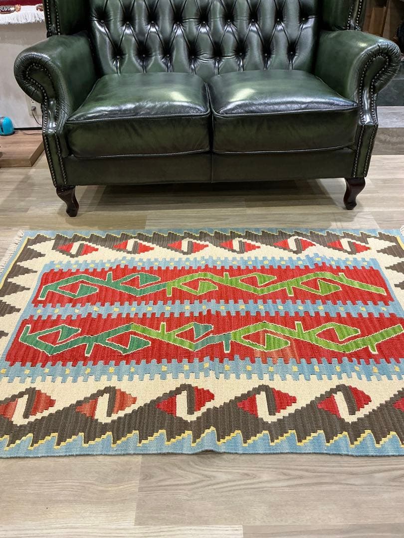 新品！トルコ.カイセリ産【キリム】アクセントサイズ