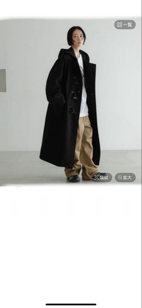 【LFM(U)】Ｗフェイスダッフルコート unisex ブラックLサイズ