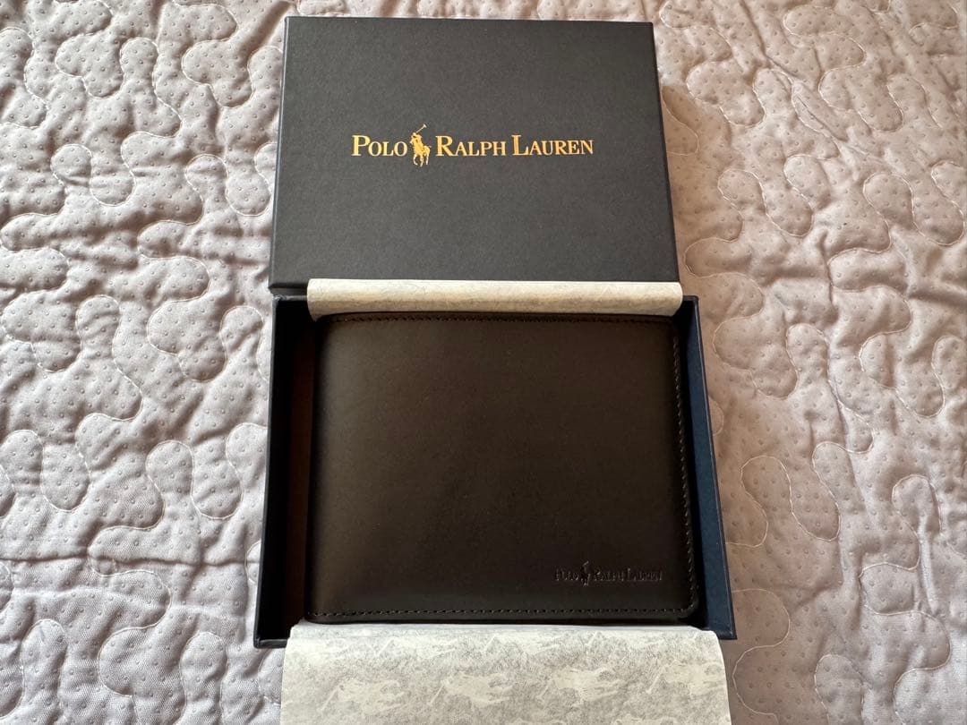 【未使用品】Polo Ralph Lauren ブラック二つ折り財布 箱付き
