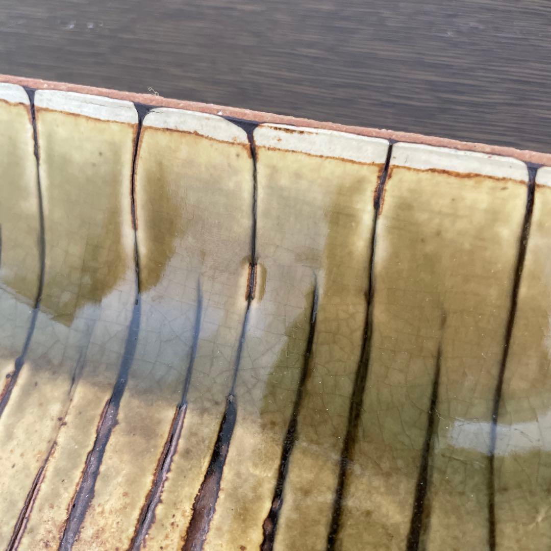 【新品未使用】生畑皿山窯 前野直史 スリップウエア 長皿 31cm 京都