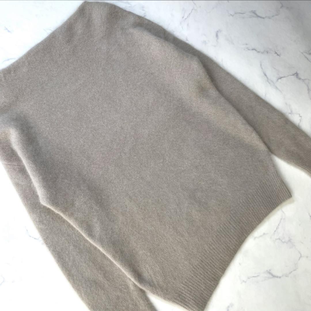 Demi-Luxe BEAMS フラッフィ ボートネックニット ベージュ F