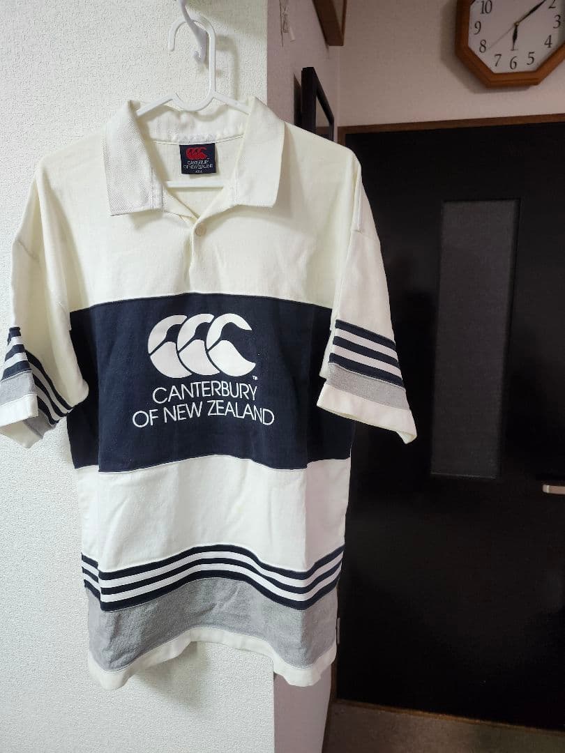 Canterbury ラガーシャツ ホワイト/ネイビー