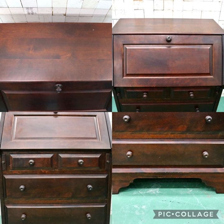 GMFS128○北海道民芸家具 ライティングビューロー デスク 学習机 書斎机