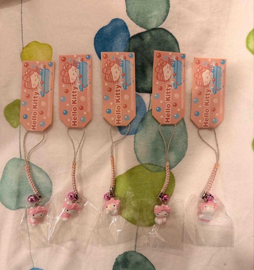 【新品未開封】ハローキティ バスタイム お風呂 根付 ストラップ 5点