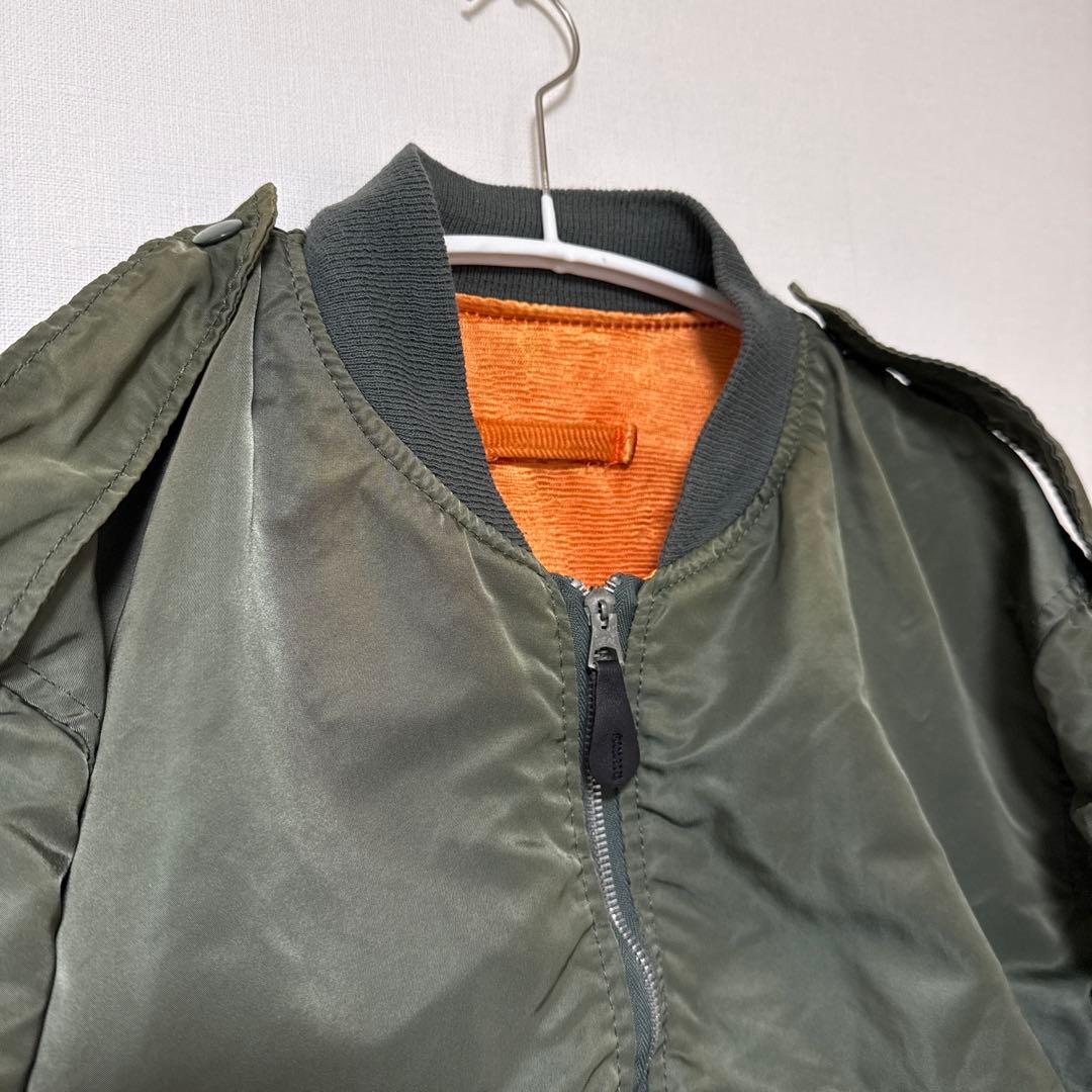 80sUSA製 ALPHA L-2Bフライトジャケット L セージグリーンma1