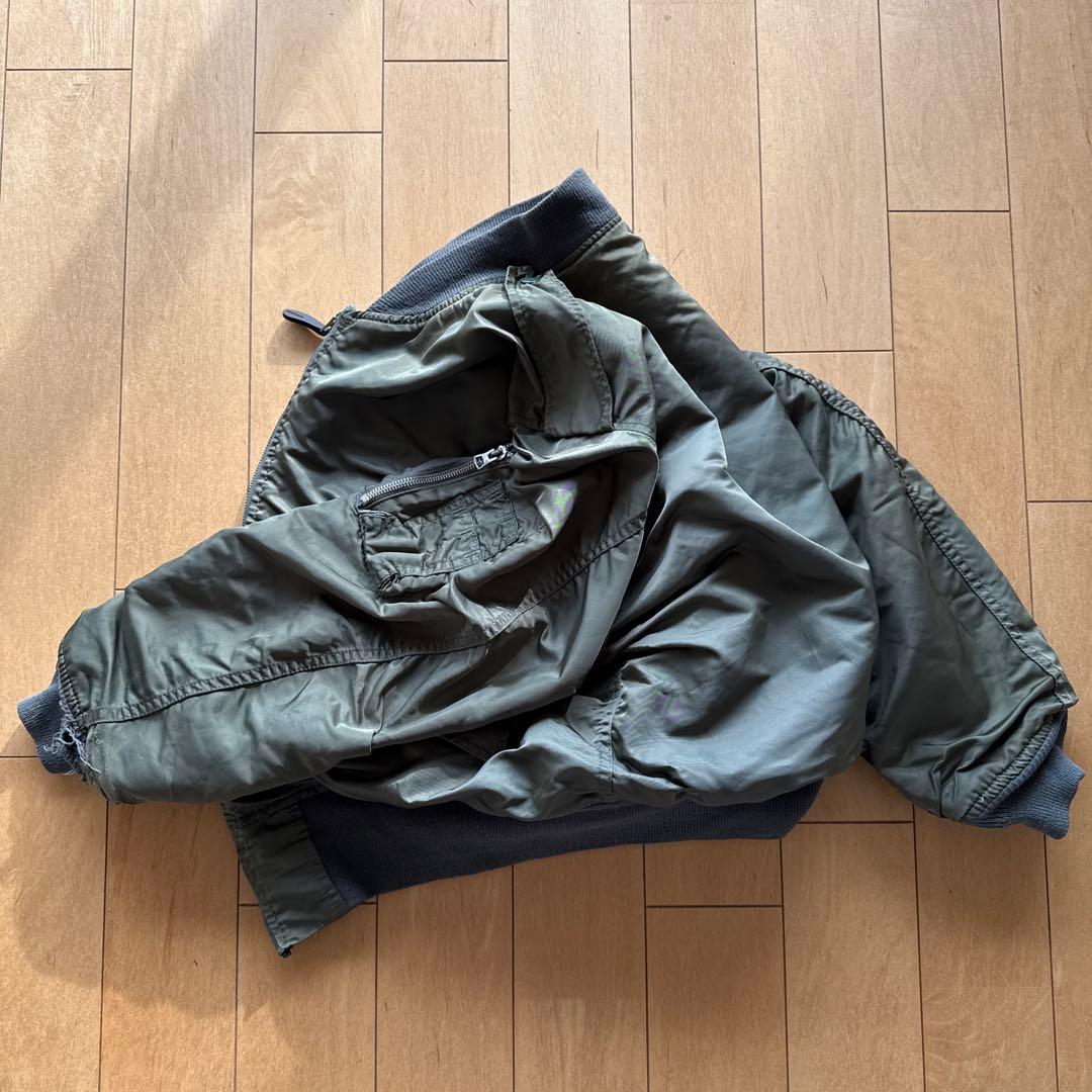 80sUSA製 ALPHA L-2Bフライトジャケット L セージグリーンma1