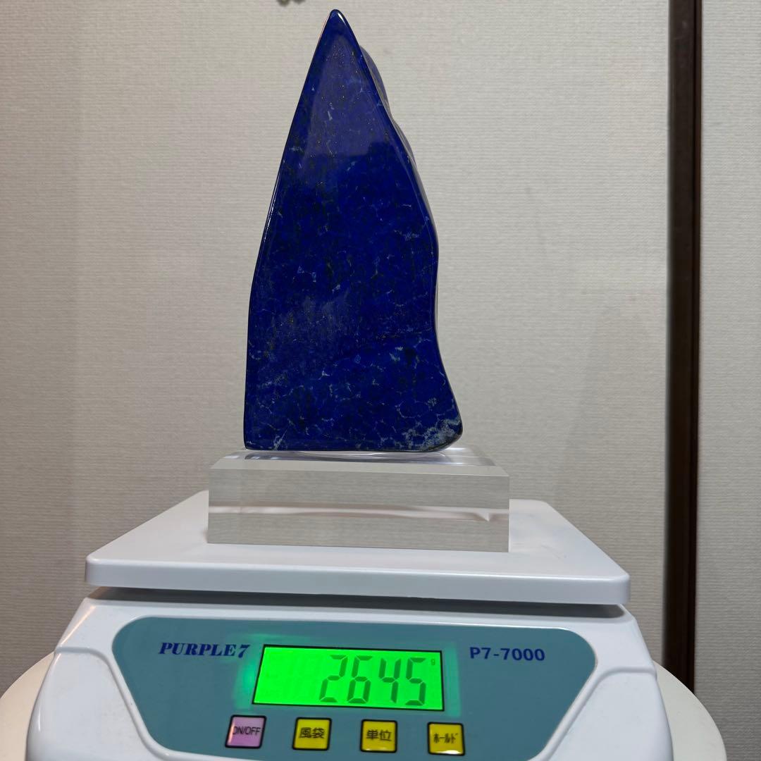 ☆ラピスラズリ5A引寄せ☆約2085gアフガニスタン産☆天然無着色クリスタル台座