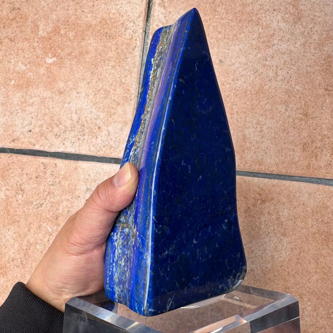 ☆ラピスラズリ5A引寄せ☆約2085gアフガニスタン産☆天然無着色クリスタル台座