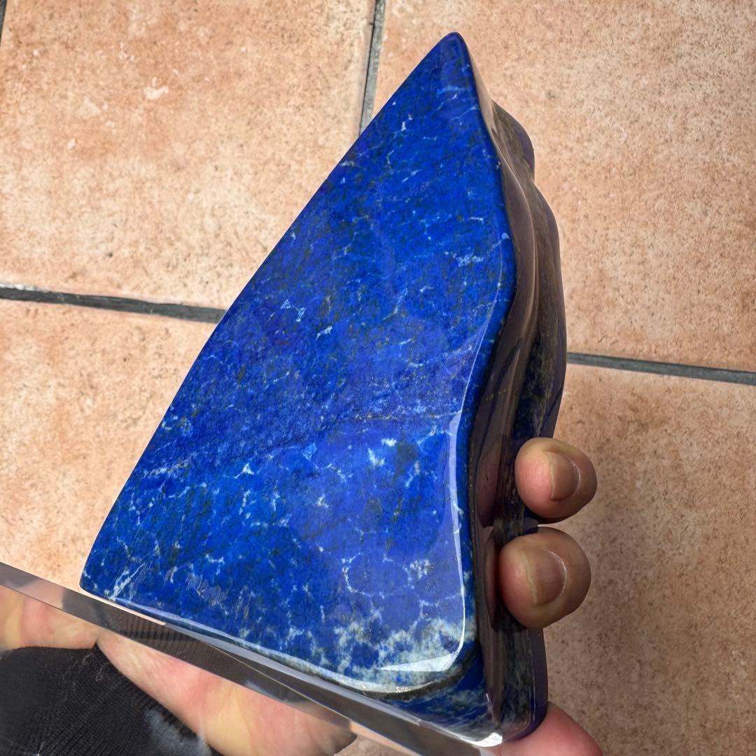 ☆ラピスラズリ5A引寄せ☆約2085gアフガニスタン産☆天然無着色クリスタル台座