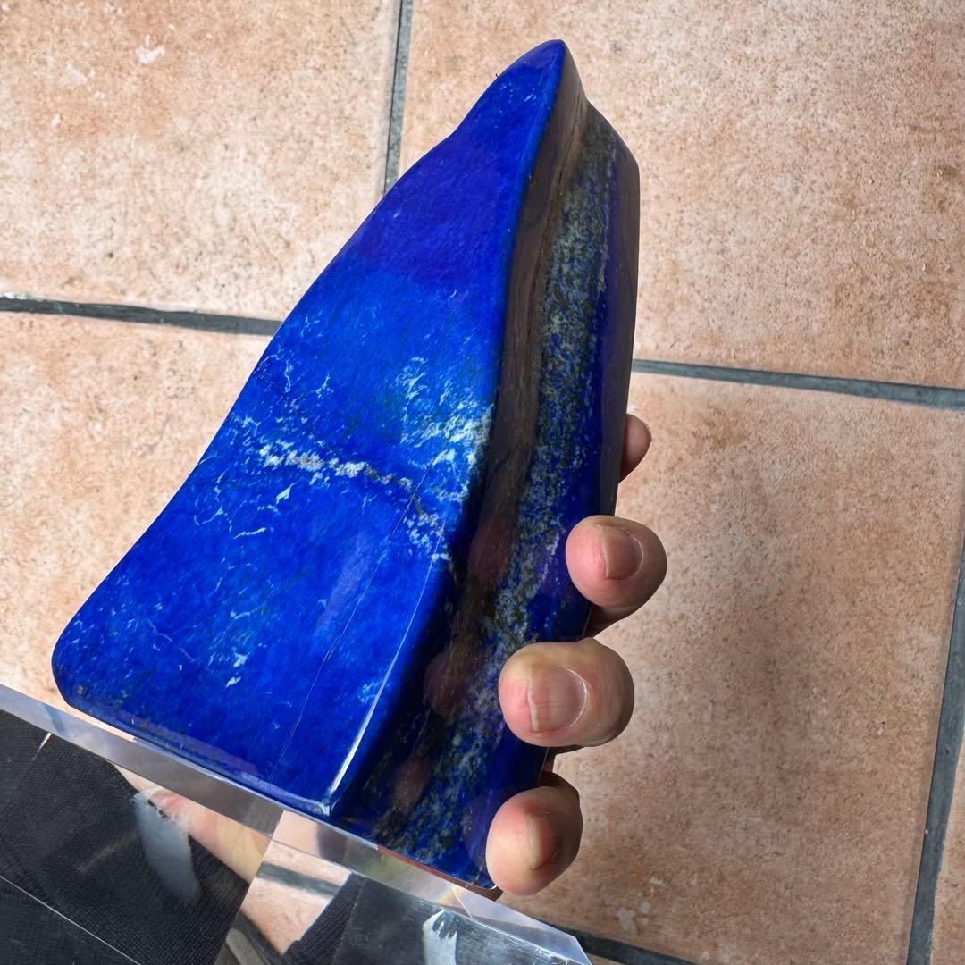 ☆ラピスラズリ5A引寄せ☆約2085gアフガニスタン産☆天然無着色クリスタル台座