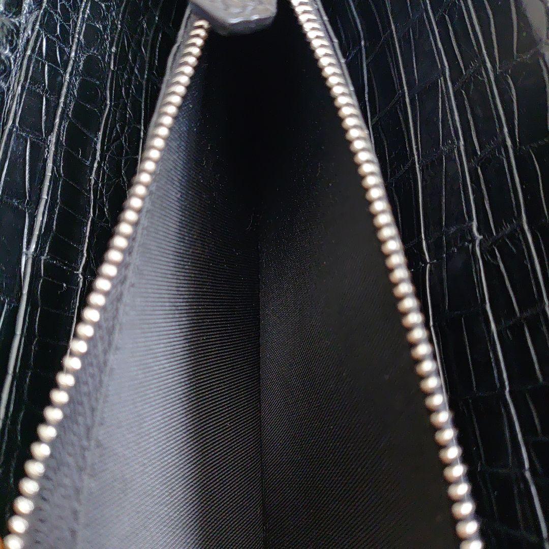 クロコダイル革　豪華使用　長財布　無双　ラウンドファスナー