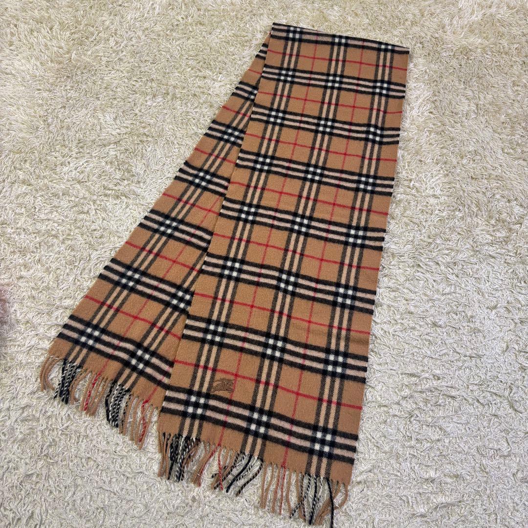 バーバリーロンドン　ノバチェック　イギリス製　ウール100% ロングマフラー