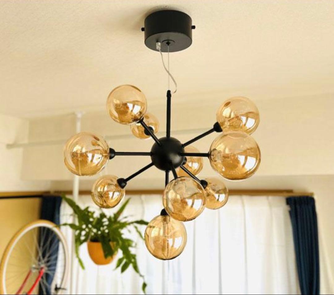 ディアナ バブルペンダントライト 10灯 ブラック G9型LED電球付