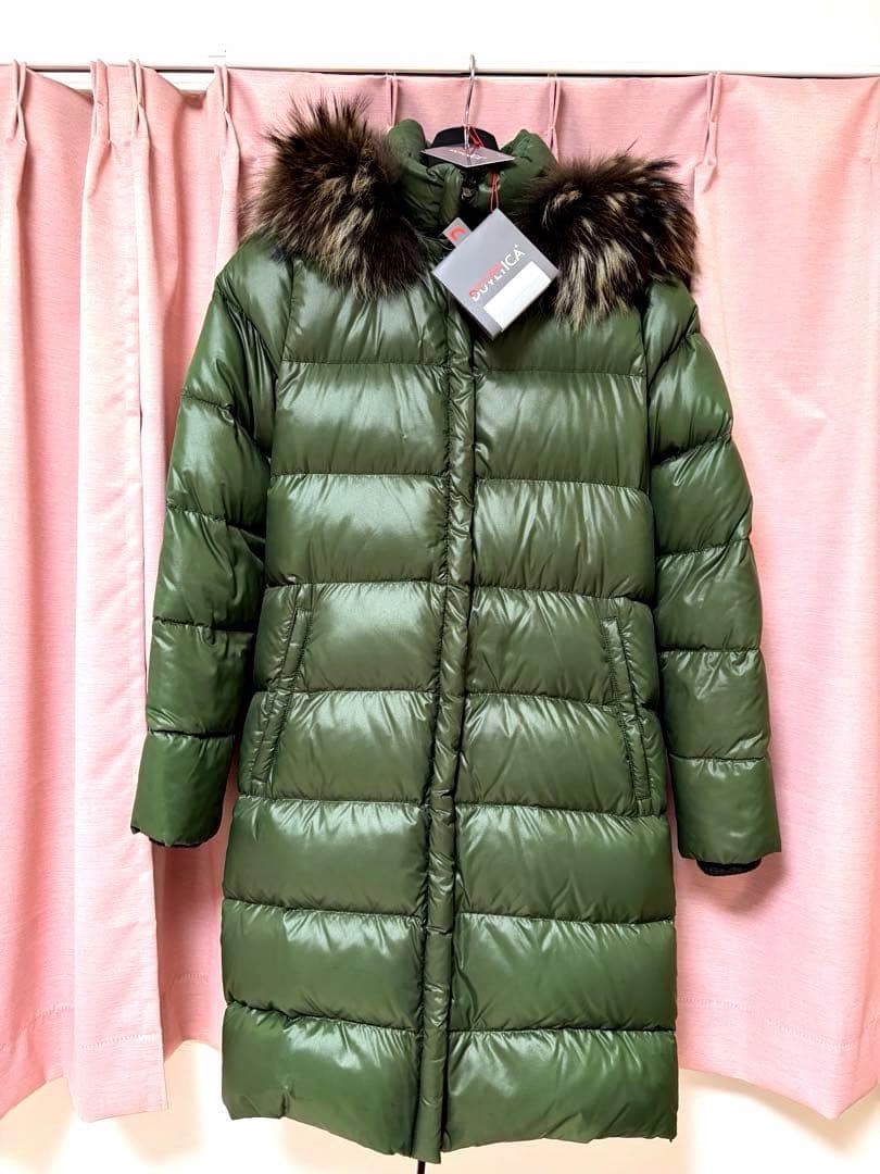 DUVETICAロングダウンコート DENEBカーキ38 極美品