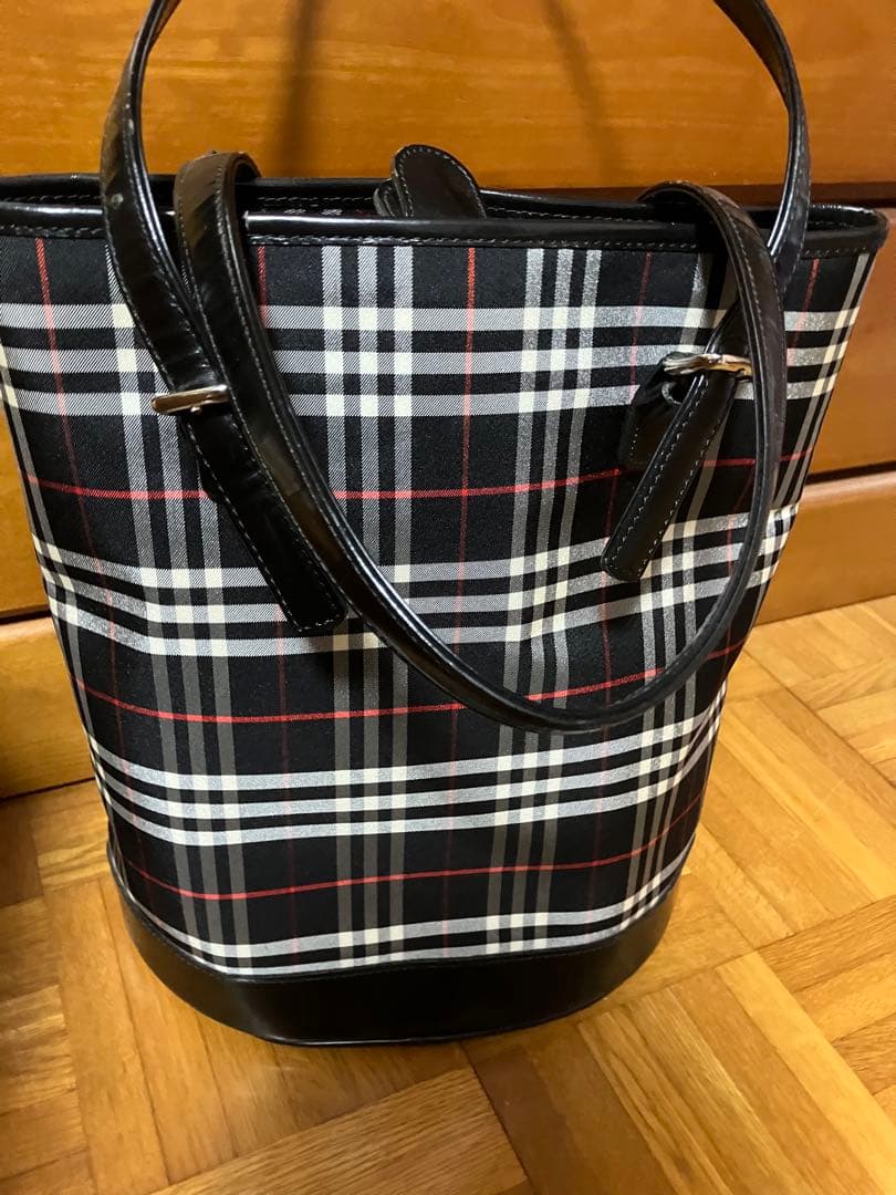 極美品　バーバリーブルーレーベル バケツ型 ショルダーバッグ ノバチェック