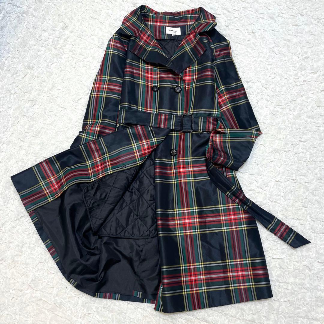 49AV ジュンコシマダ ライナー付きトレンチコート チェック 中綿 ダブル L