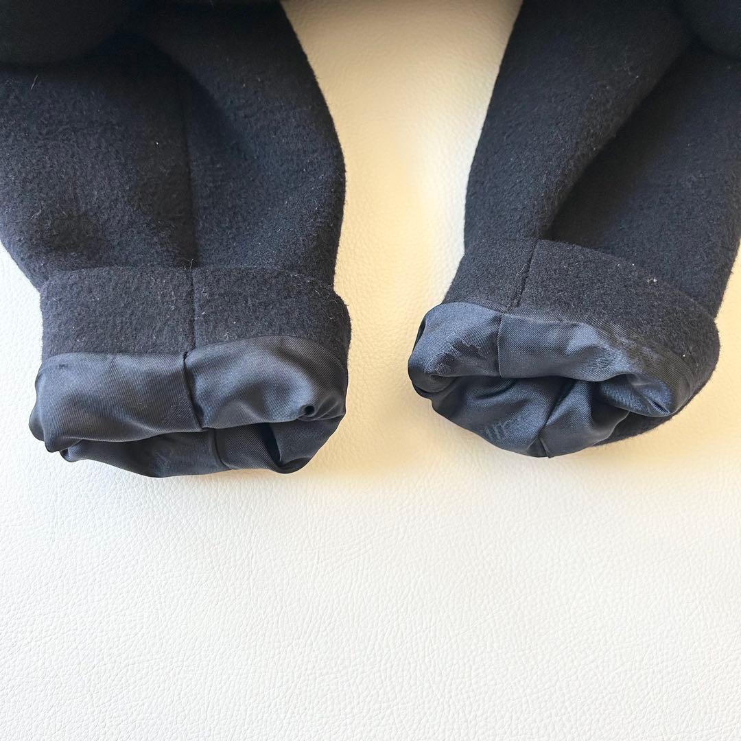 3029y美品 ファミリア 丸襟ウールフレアロングコート 紺 130 お受験